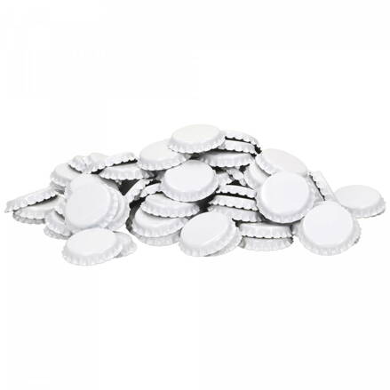 Korunkové uzávery 26 mm biele – 10 000 ks